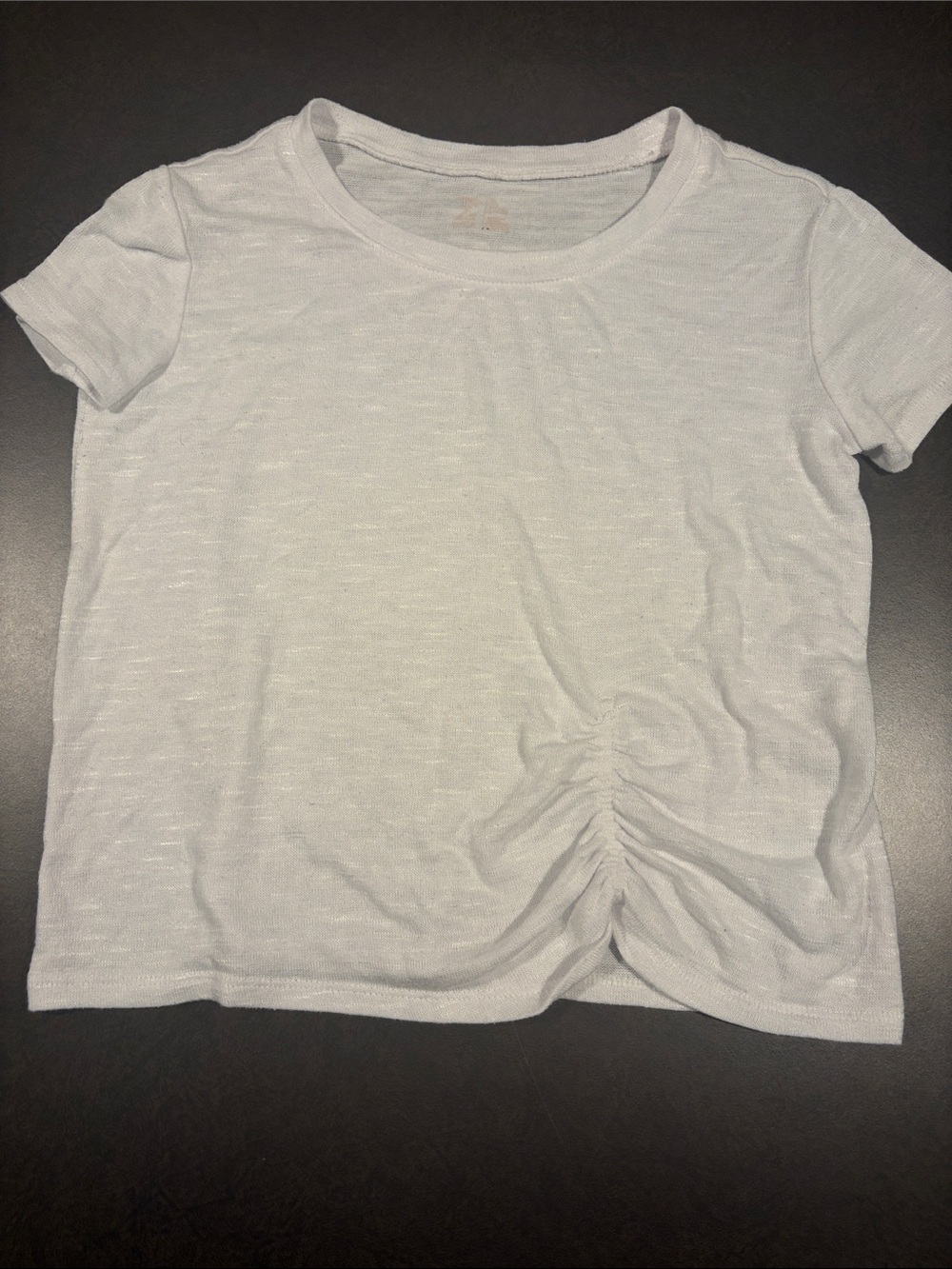 Zella White Short-Sleeve Tee with Side Ruched Detail